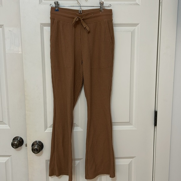Stars Above Waffle Knit Lounge Pants size XS brown flare pants - Picture 1 of 5